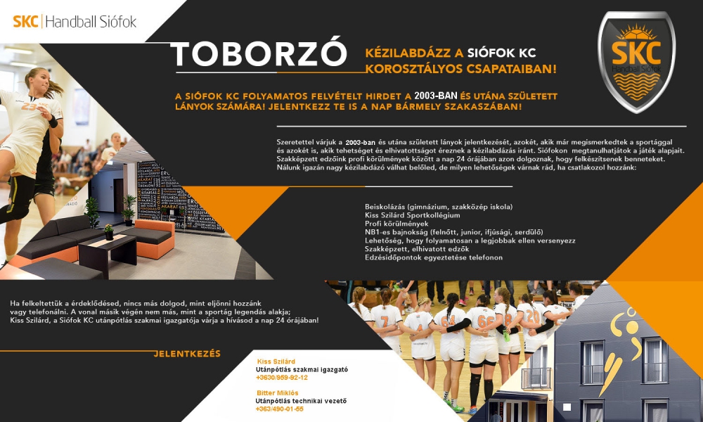 Toborzó – Kézilabdázz a Siófok KC korosztályos csapataiban!